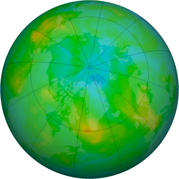 Arctic ozone map for 06 August 1985